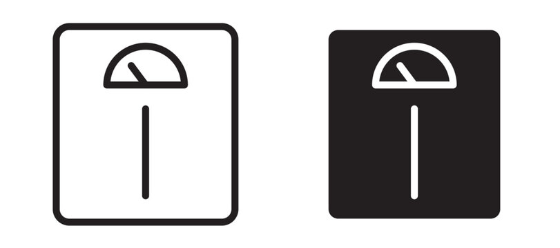 Weight scale icon In Flat and stroke Style Vector For App, UI, Websites. Black Vector Illustration.
