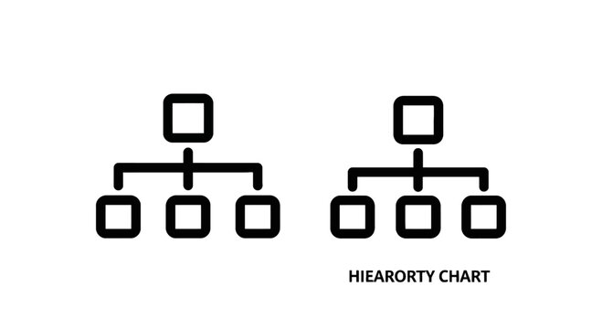 Hierarchy chart diagram with two levels and four subordinates each diagram design organizational chart business structure management hierarchy