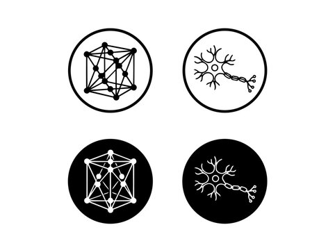 Set of vector icon illustration set featuring easter eggs and buttons with symbols star circle diamond compass pentagram black 3d web design pattern