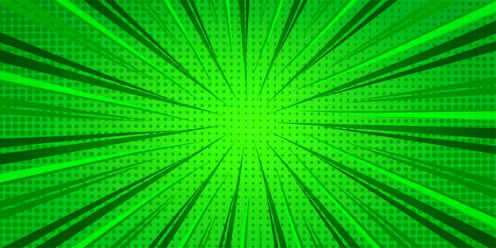 An abstract green grunge background featuring a digital sunburst pattern with vintage light rays and a binary computer technology tunnel vector illustration