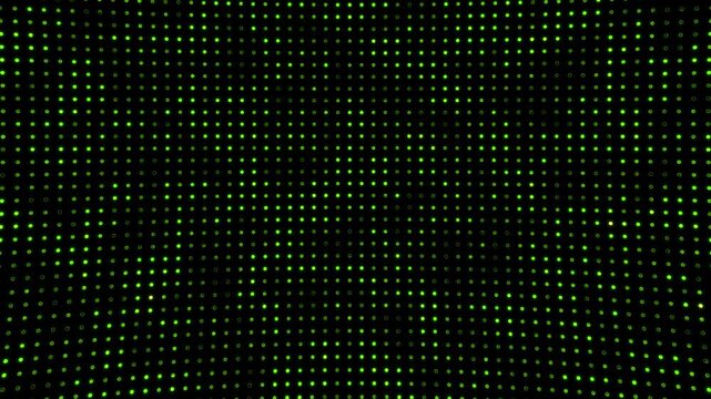 Abstract Green LED Dot Matrix Tunnel Background on Black
