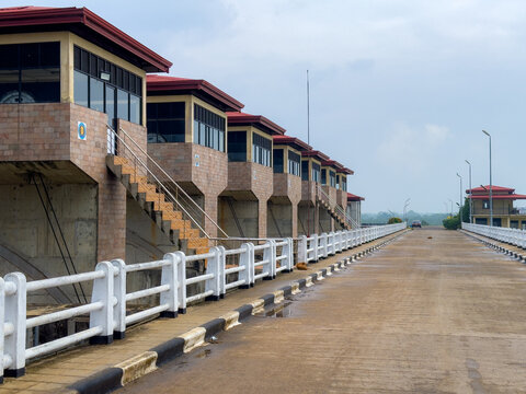 The dam gate of Deduru Oya Reservoir.