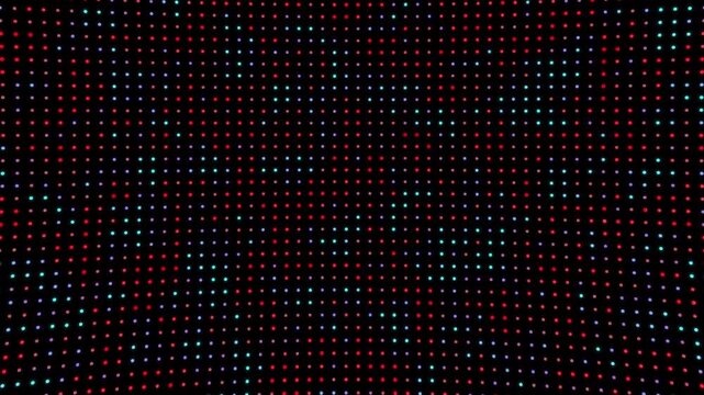 Abstract RGB LED Dot Matrix Tunnel Background on Black