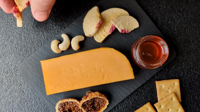 Hard yellow cheddar cheese for sandwiches or pasta. Cheddar cheese as a food background for your design