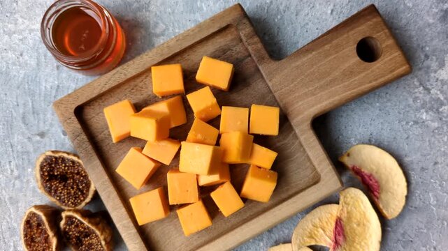 Hard yellow cheddar cheese for sandwiches or pasta. Cheddar cheese as a food background for your design