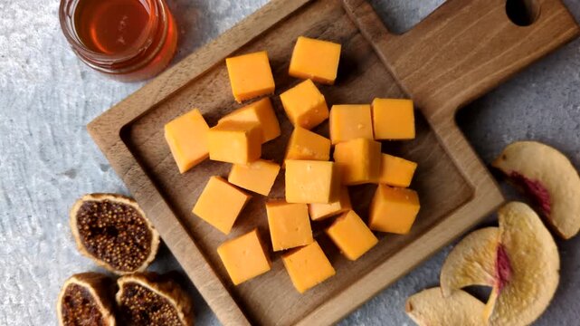 Hard yellow cheddar cheese for sandwiches or pasta. Cheddar cheese as a food background for your design