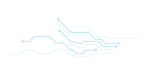 Obraz premium Abstract white blue digital technology futuristic circuit board background design. Technology dots lines connect network background.