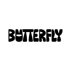 Obraz premium Butterfly Typography Vector Design for Creative Branding and Modern Logo