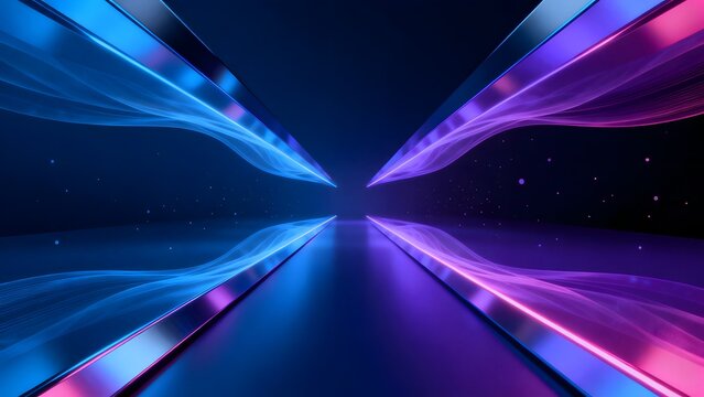 Abstract neon light corridor