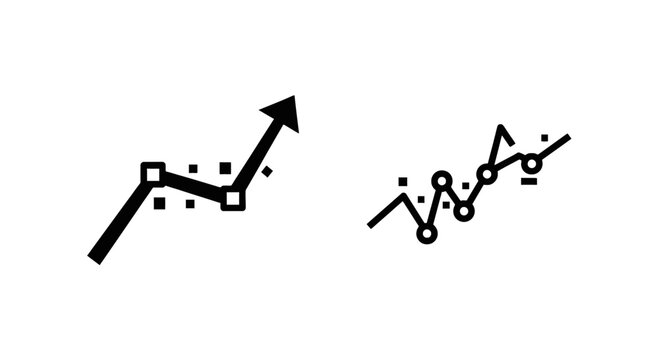 Graphic of upward trend with data points and markers increase analysis statistics business progress performance evaluation visualization background