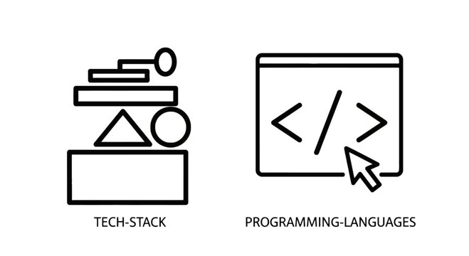 Programming stack and code icon with a cursor software development web development coding icon design icon technology icon computer icon programmer