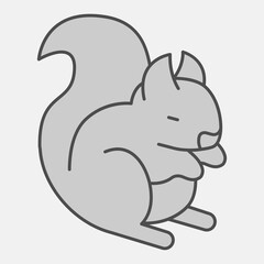 Fototapeta premium Squirrel isometric icon, wildlife concept. Vector graphics. Animal sign with outline for or web design