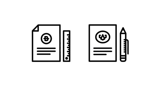 Document editing icons with ruler and pencil for design and drafting editing tools ruler tool document drafting documentation