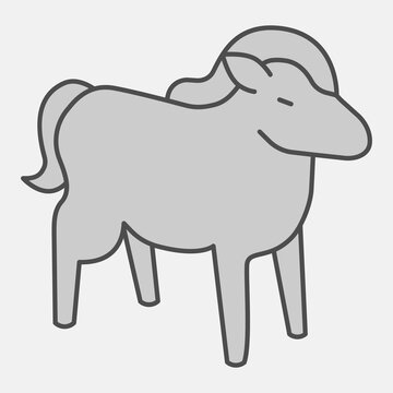 Horse isometric icon, domestic animals concept. Vector graphics. Horse animal sign with outline for or web design