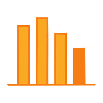 Orange bar chart icon representing data and growth