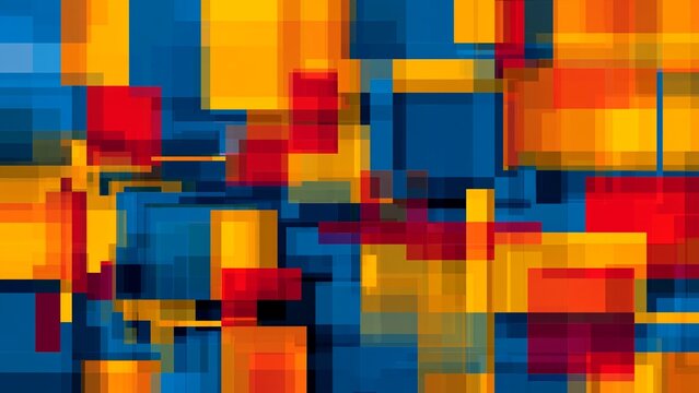 Vibrant Primary Colour Block Overlapping Squares Abstract Background