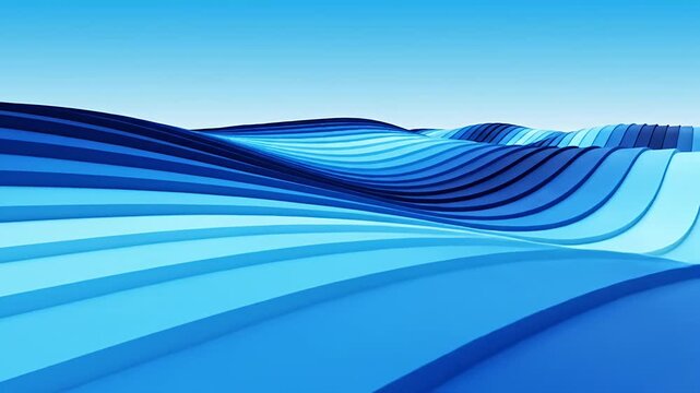Vibrant blue tiered waves creating depth and motion
