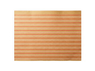 Naklejka premium Lined kraft paper page for writing and office stationery concept, isolated on transparent background