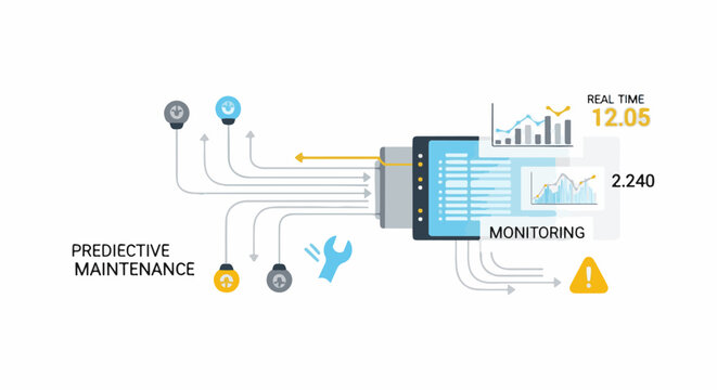 Data flow diagram shows predictive maintenance, monitoring, and real-time analytics