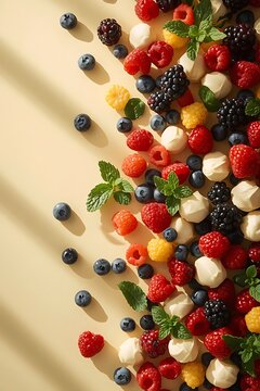 Chocolate and Colorful fruits ,Chocolate Candies on White Background