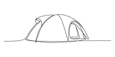 Continuous single line drawing of a camping tent © Nebaron