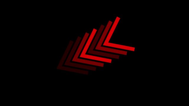 Fast icon or symbol multiple left pointing chevrons or red arrows on a black back ground Right-directional arrow loop animation. Animated arrows for the overlay video layer. arrow icon concept a