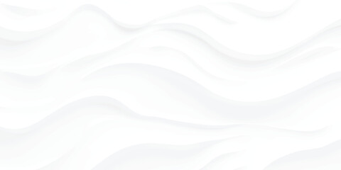 Obraz premium White abstract wave background with smooth 3D paper cut style graphic design vector illustration.
