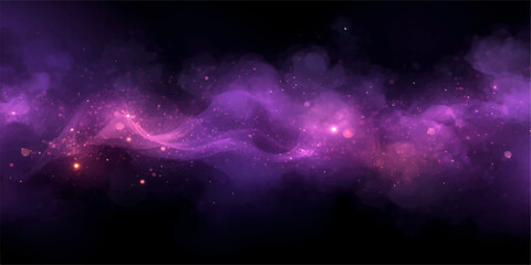 Abstract purple galaxy background with glowing stars, cosmic lights, nebula and colorful space design wallpaper © Tanvir