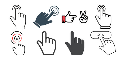 Obraz premium 8 Hand gesture icons for user interface and interaction design