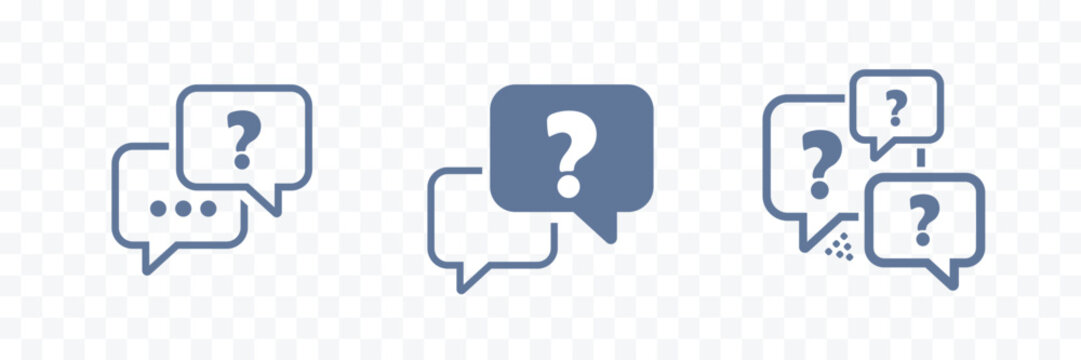 Question icon set.Frequently asked questions icon.Question mark sign icon set.Speech bubble symbol.vector illustration.