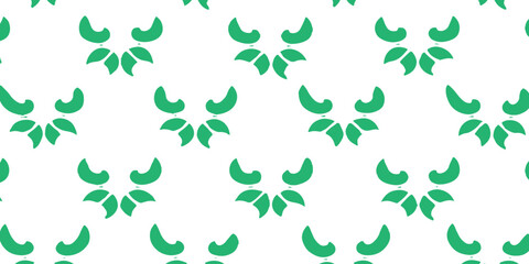 Seamless green abstract floral leaf motif geometric pattern on white background for modern eco-friendly wallpaper design vector illustration. © Artful