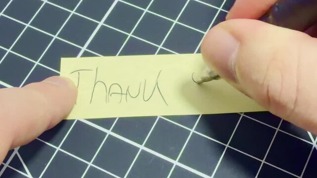 A Handwritten Thank you note with a cup of coffee.