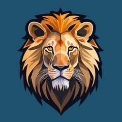 lion's head on a blue background © Kiromedia