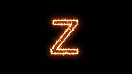 Fototapeta premium Bright glowing neon letter Z with electric energy effects on a dark background. Ideal for logo reveals, alphabet animations, typography projects, digital branding, motion graphics, social media intros