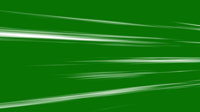 Abstract tunnel spectrum, comic book flash action overlay, perfect for action scene visual, Fast Horizontal and Diagonal Speed lines Loop White animation, Transparent Green Screen Background. 4k