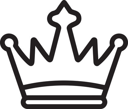 A stylized, monochromatic crown icon represents royalty and leadership, with sharp points and a classic silhouette, symbolizing authority and prestige.