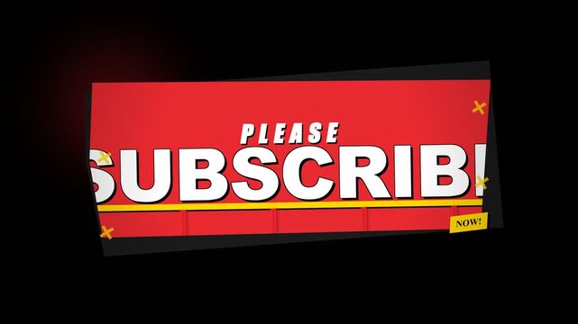 A vibrant red 'Please Subscribe!' button prominently displayed, designed to encourage viewer engagement and growth for online content creators and digital platforms