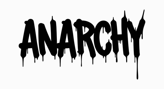Bold Anarchy Symbolism in Black Graffiti Style.