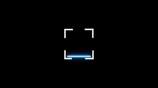 "Futuristic neon fingerprint biometric scanning animation with glowing scanner icon and sleek digital security effect."