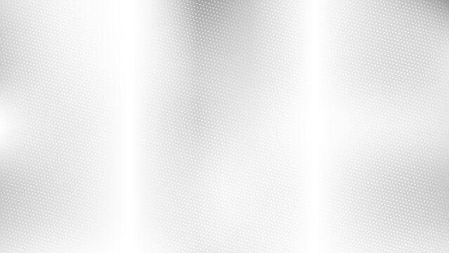 A clean white and gray halftone dot vector background displays a soft metallic gradient with industrial texture. This digital backdrop is ideal for tech and corporate presentations.