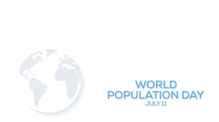 Fototapeta premium World Population Day Minimalist Banner with Earth Globe Illustration on White Background