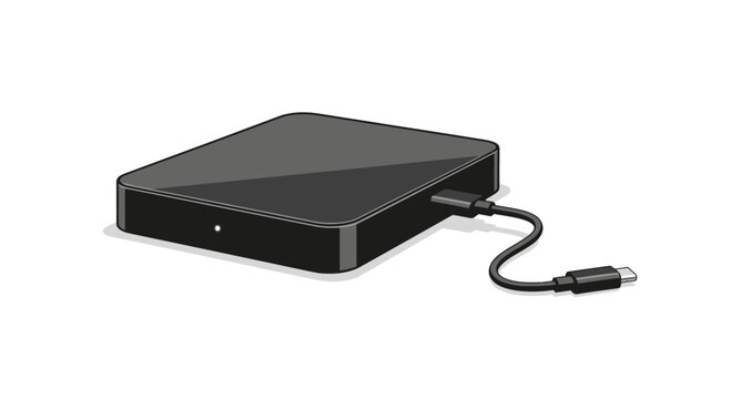 Portable External Solid State Drive with USB Type-C Connection