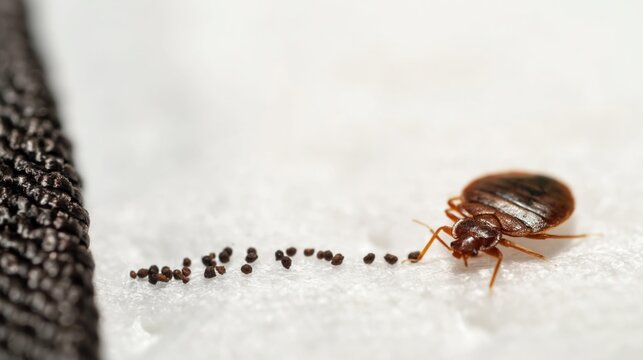 Close-Up of a Bed Bug and Eggs
