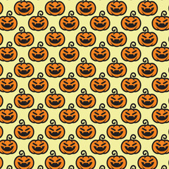 Fototapeta premium Seamless halloween pumpkin pattern background. 