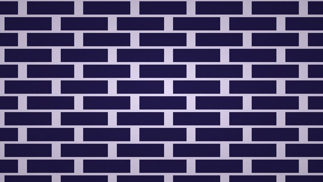 Abstract dark blue rectangular brick pattern with light gray mortar seamless background texture.
