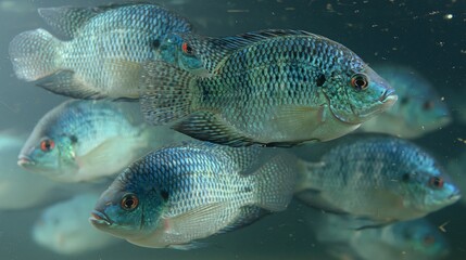Fototapeta premium Colorful Fish Swimming in Clear Water