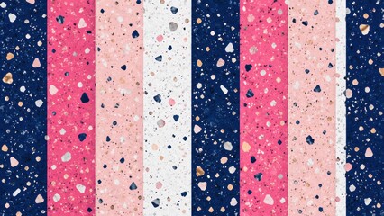 Fototapeta premium Colorful Terrazzo Pattern With Pink White And Blue Stripes