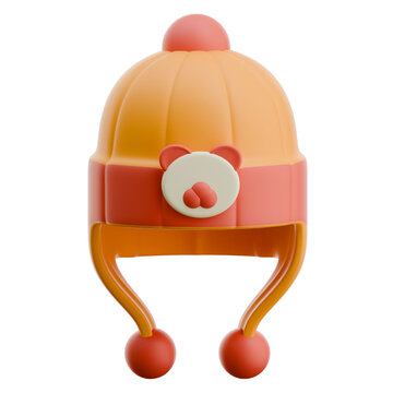 3D baby Beanie Winter Hat Infant Headwear with Cute Bear Earflaps