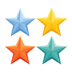 Obraz premium Four colorful stars on a white background