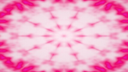 Fototapeta premium Vibrant abstract kaleidoscope pattern with bright pink glowing light circles for design.